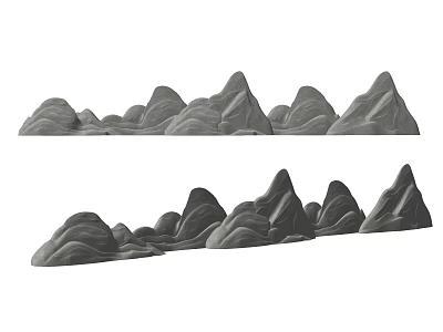 Stone Wood Mountain Decorative Sculptures With Various Shapes And Textures 3d model