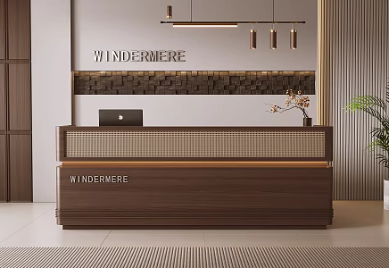 Antique reception desk Cashier 3d model