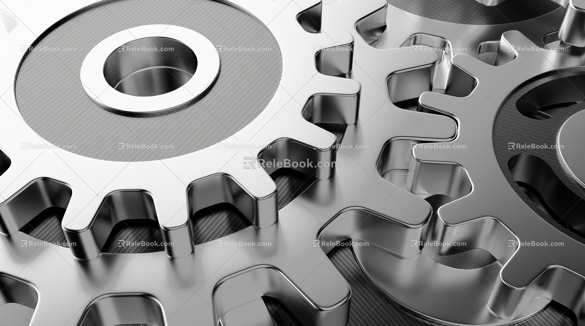 Mechanical gear background 3d model