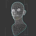 Game Movie Character 3D Model With Bald Head Blue Lips And Facial Scars