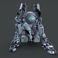 Futuristic Robot Dog With Silver Metallic Body And Blue Glowing Eyes