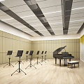 Modern music classroom classroom four corridors 3d model