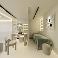 Contemporary Hair Beauty Salon Open White Interior With Mirrors Styling Chairs Staircase And Decorative Paintings