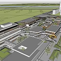 Modern Commercial Street Design With Rooftop Greenery Buildings And Open Plazas