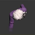 Game Movie Character With Pink Hair Ponytail And Purple Mask In Shiny Outfit
