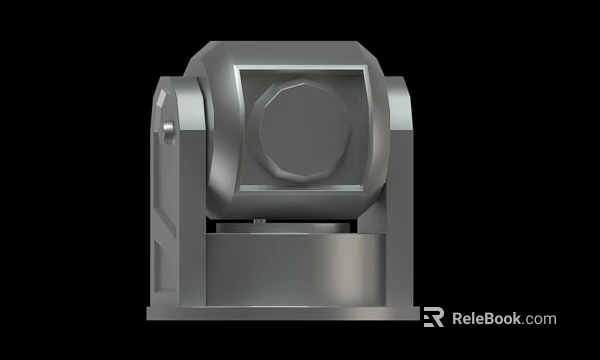 Detailed Industrial Metal Mechanical Part 3D Model With Square Structure And Circular Component Design 3d model 