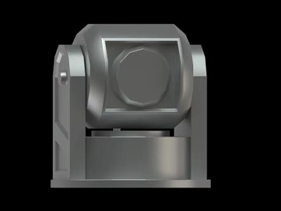 Detailed Industrial Metal Mechanical Part 3D Model With Square Structure And Circular Component Design 3d model
