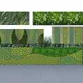 Green Wall Design With Various Green Plant Patterns And Decorative Elements 3d model