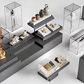 Modern Display Shelves and Glass Cabinets Showcasing Ceramic Vases and Decorative Items
