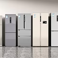 Modern Kitchen Refrigerators with Sleek Designs and Multiple Color Options 3d model