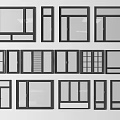 Modern casement window aluminum alloy window combination 3d model