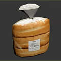 Packaged Sliced Bread With Transparent Plastic Wrapper And White Paper Cover