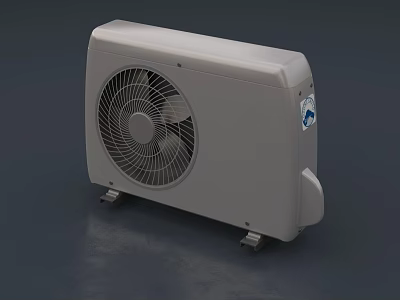 White Air Conditioner Fan With Efficient Cooling Blades And Stable Stand Base 3d model