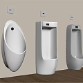 Modern Wall Mounted Urinals in White and Black Bathroom Interior Design