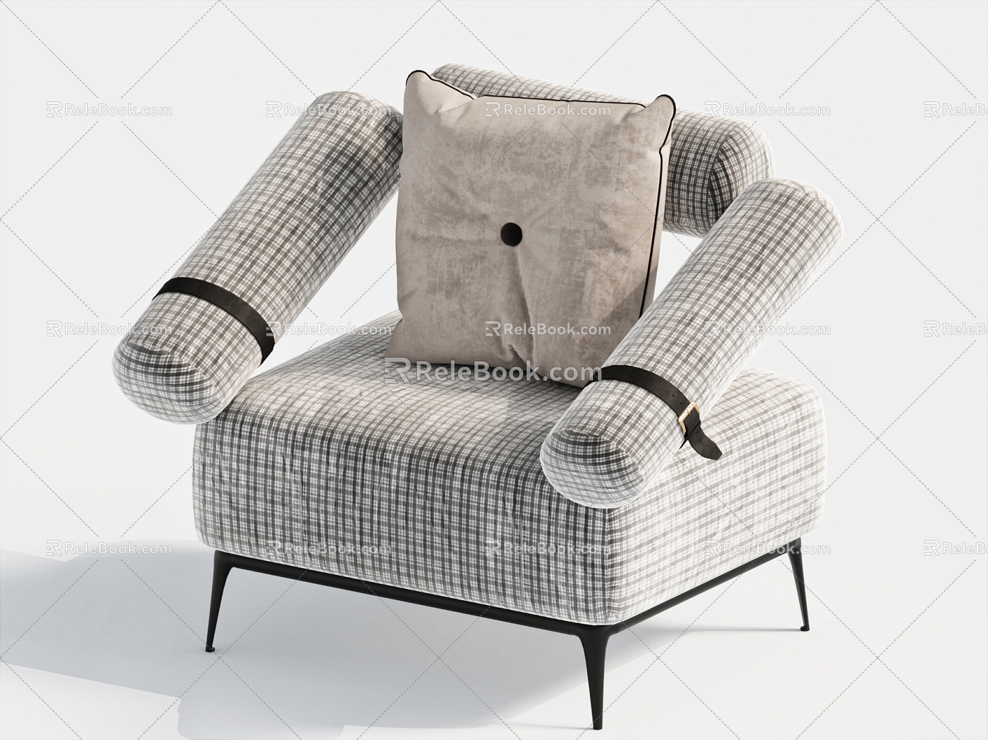 Single Sofa Leisure Chair Pillow 3d model