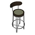 Modern Leisure Chair With Wooden Backrest White Padded Seat And Silver Metal Legs