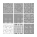 Perforated Decorative Panels With Various Geometric And Floral Patterns For Modern Interior 3d model