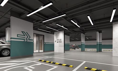 Underground Parking Modern Parking 3d model