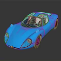 Blue Sports Car With Sleek Aerodynamic Design And Shiny Reflective Exterior Surface