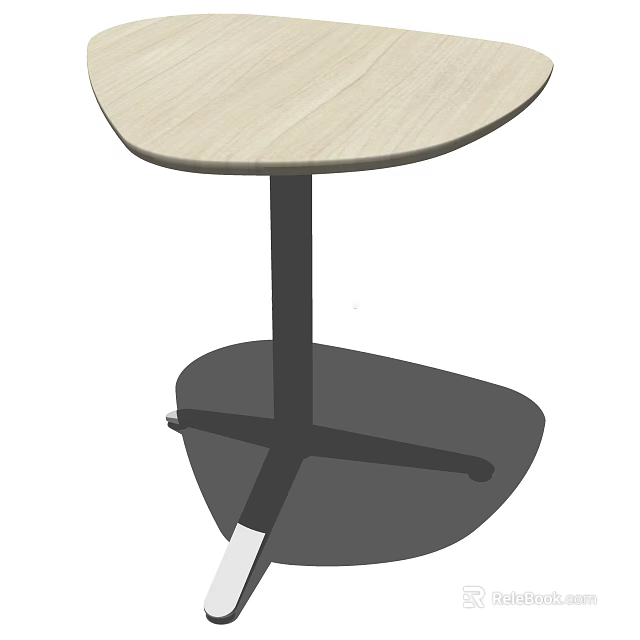 Modern Round Coffee Table With Light Wood Grain Top And Black Cross Leg Base 3d model 