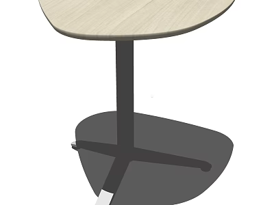 Modern Round Coffee Table With Light Wood Grain Top And Black Cross Leg Base 3d model