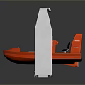 Red Industrial Boat Shaped Machinery With White Mechanical Arm And Stable Stand