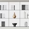 White Modern Bookshelf Interior With Multiple Shelves Books Vases And Decorative Bowl