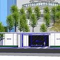 Modern Residential Entrance Gate With Greenery And Info Center Signage