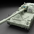 Detailed Gray Military Tank Model With Long Cannon And Tracked Design Features