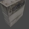 Three Stacked Concrete Blocks With Gray Rough Surface For Construction Use