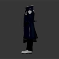 Men Wearing Black And Dark Blue Long Coats With Different Innerwear And Footwear