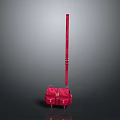 Red Leather Crossbody Bag with Long Adjustable Strap and Metal Buckle Design