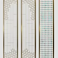 Modern Geometric Design Room Dividers With Metal Frames And Circular Patterns 3d model