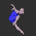 A Woman Dancing in Blue Dress With Elegant Pose and Graceful Movement