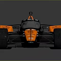 Formula Race Car With Sleek Aerodynamic Design Orange Blue Livery And Sponsor Logos