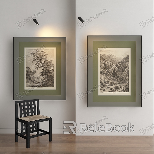 Abstract Hanging Paintings model