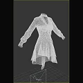 Women's White Lace Top Burgundy Skirt Dress With Bow Tie And Asymmetrical Hem