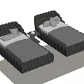 Modern single bedside table 3d model