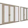 Sliding Doors In Multiple Styles Featuring Different Frame Colors And Glass Patterns 3d model