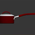 Red Cooking Pot With White Lid And Red Handle For Kitchen Use 3d model