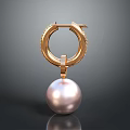 Elegant Golden Hoop Earrings With Pearl Pendant Fashion Accessory Design