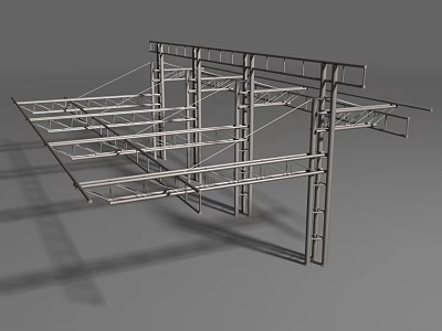 Ceiling Drapery Metal Frame Structure With Sturdy Design And Durable Installation Support 3d model