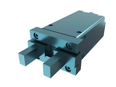 Blue Metal Industrial Mechanical Component With Dual Arms Bolted Structure And Precision Design 3d model