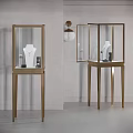 Modern Stylish Display Shelves With Metal Frame And Glass Doors For Showcasing Items