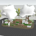 Featured stool planting pool perforated plate square box landscape light square light atmosphere light box square landscape 3d model