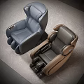 Blue And Brown Leather Massage Chairs With Modern Ergonomic Comfort Design