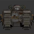 Futuristic Armored Tank With Multiple Cannons Tracked Chassis And Mechanical Details