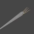 Realistic Marine Cephalopod Model With Spiral Body Extended Tentacles And Large Eye