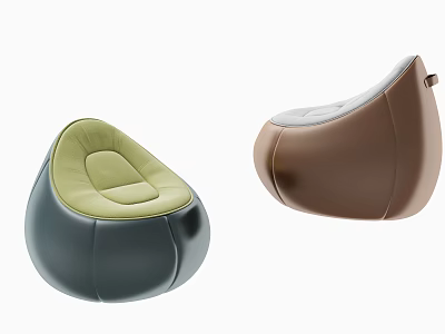 Modern Bean Bag Chairs in Green Black and Brown Colors for Comfortable Living Space 3d model