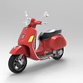 Red Vintage Scooter with Black Seat Silver Mirrors and Classic Design
